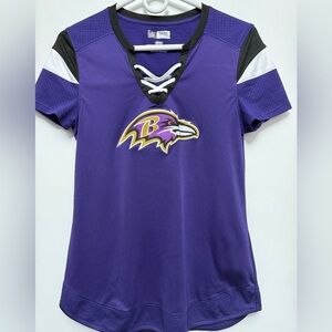 Like New NFL Team Apparel Ravens Women's Purple Fashion Jersey Sparkly Logo Sz S